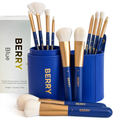 Makeup Brush Set (12-Piece) – Ultra-Soft Vegan Synthetic Brushes | BERRY Blue