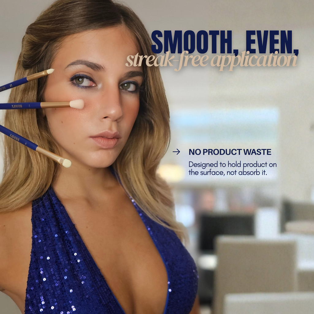 Makeup Brush Set (12-Piece) – Ultra-Soft Vegan Synthetic Brushes | BERRY Blue