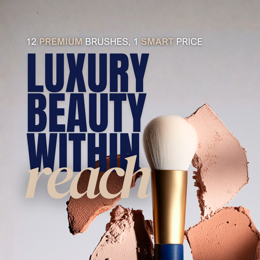 Makeup Brush Set (12-Piece) – Ultra-Soft Vegan Synthetic Brushes | BERRY Blue