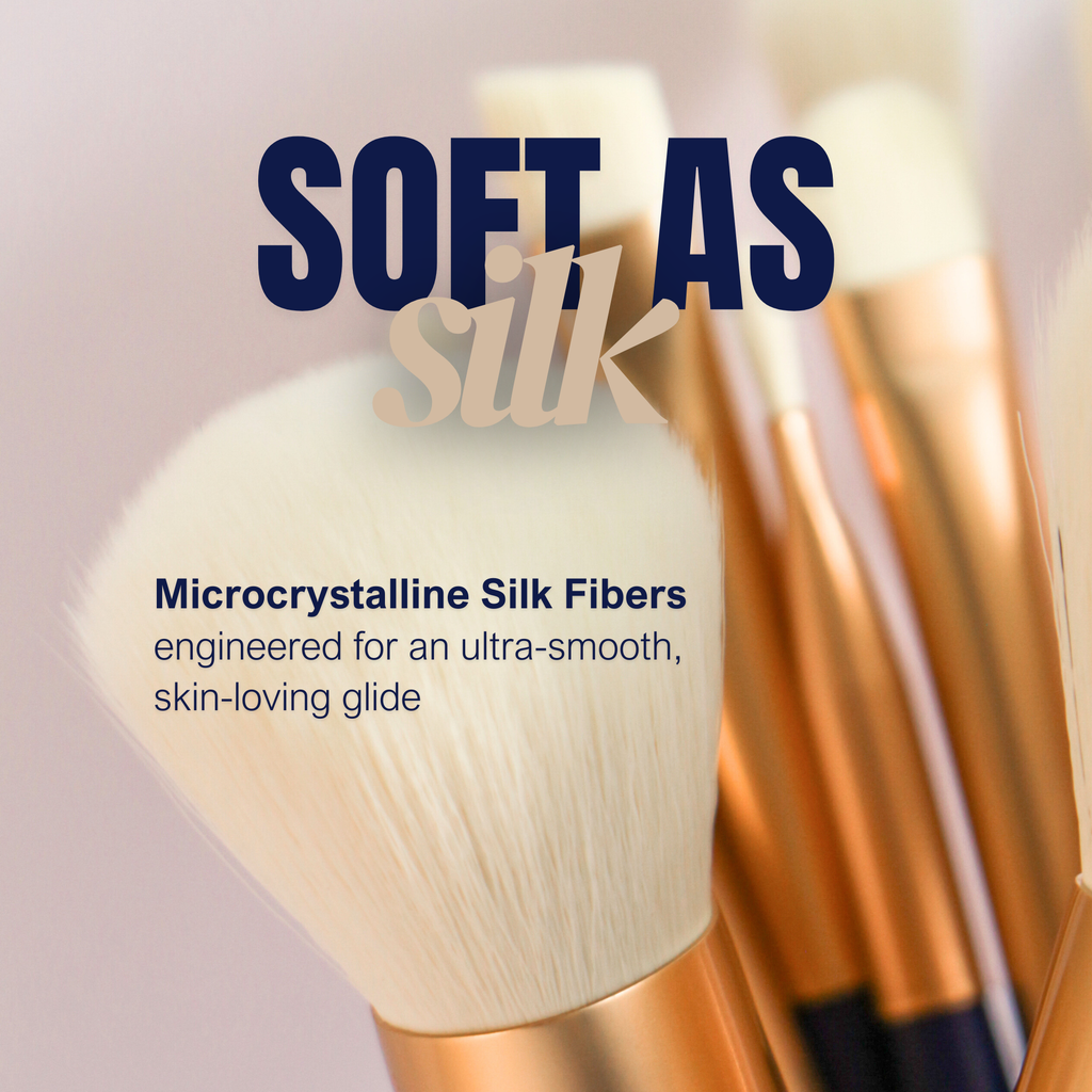 Makeup Brush Set (12-Piece) – Ultra-Soft Vegan Synthetic Brushes | BERRY Blue